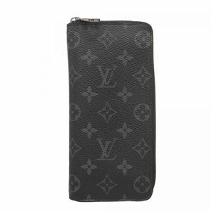 Louis Vuitton Monogram Eclipse Zippy Wallet Vertical M62295 Black Men's Long